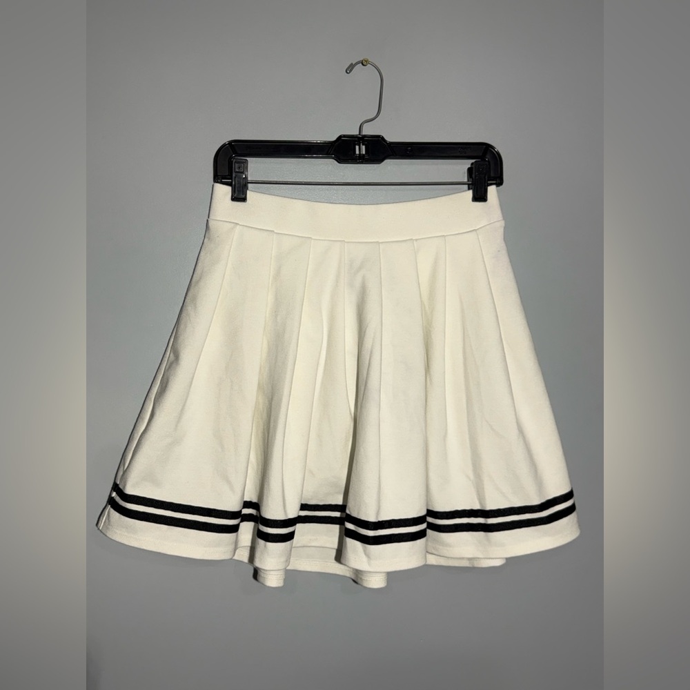 Wild Fable White Skater Skirt with‎ Black Stripes